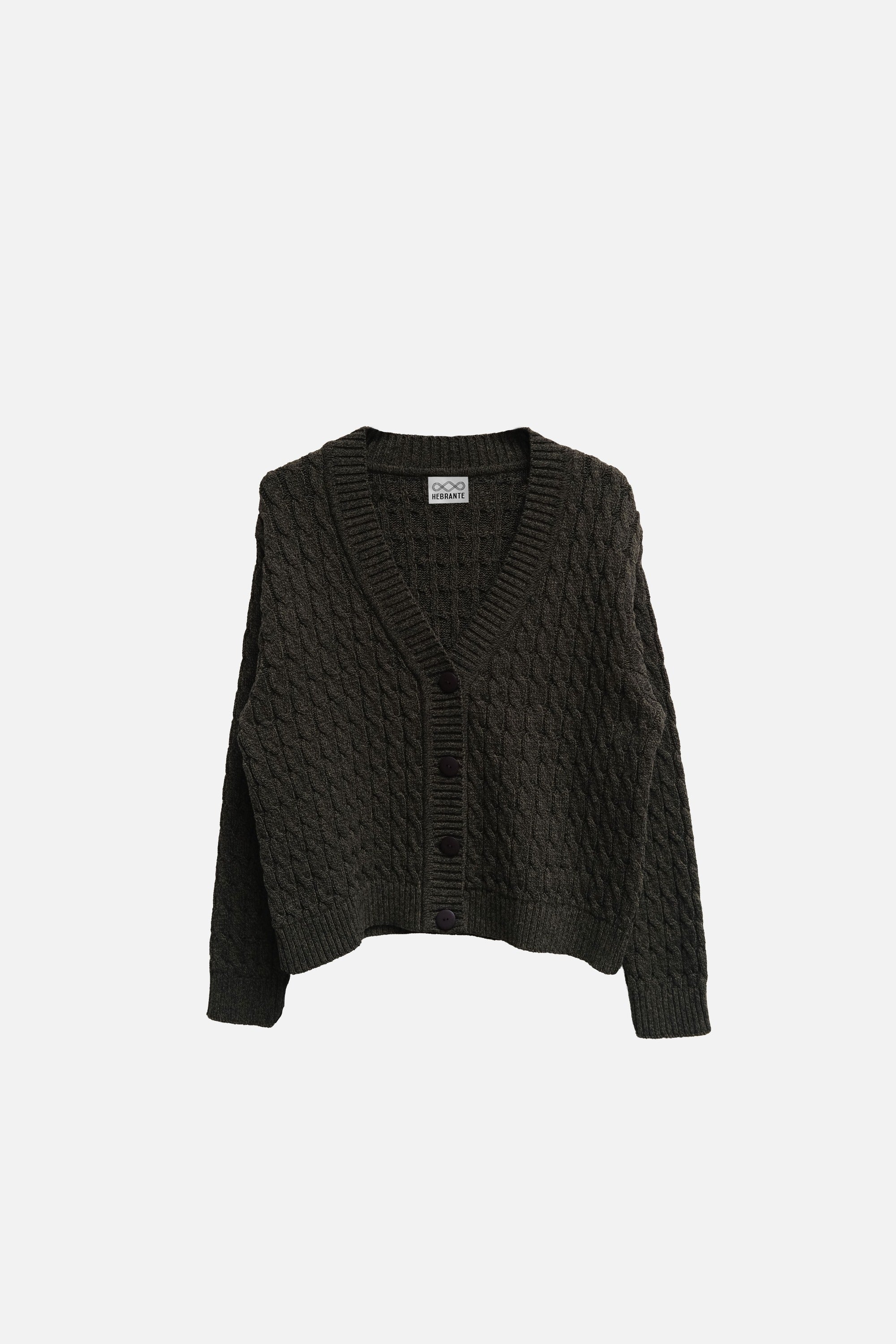 CÁRDIGAN TRENZA CONTINUA VERDE MUJER