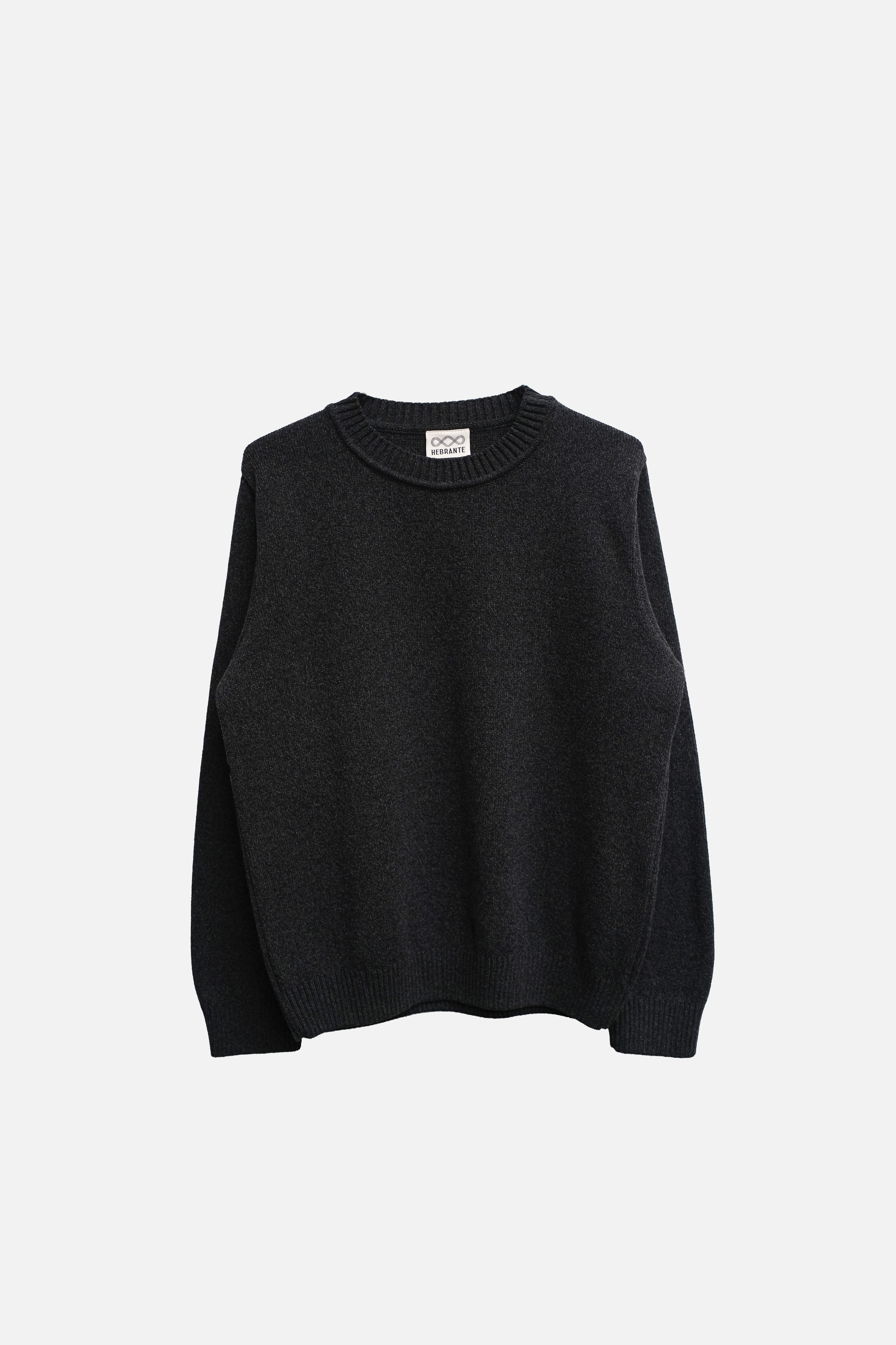 SUÉTER  GRIS NEGRO CUELLO REDONDO