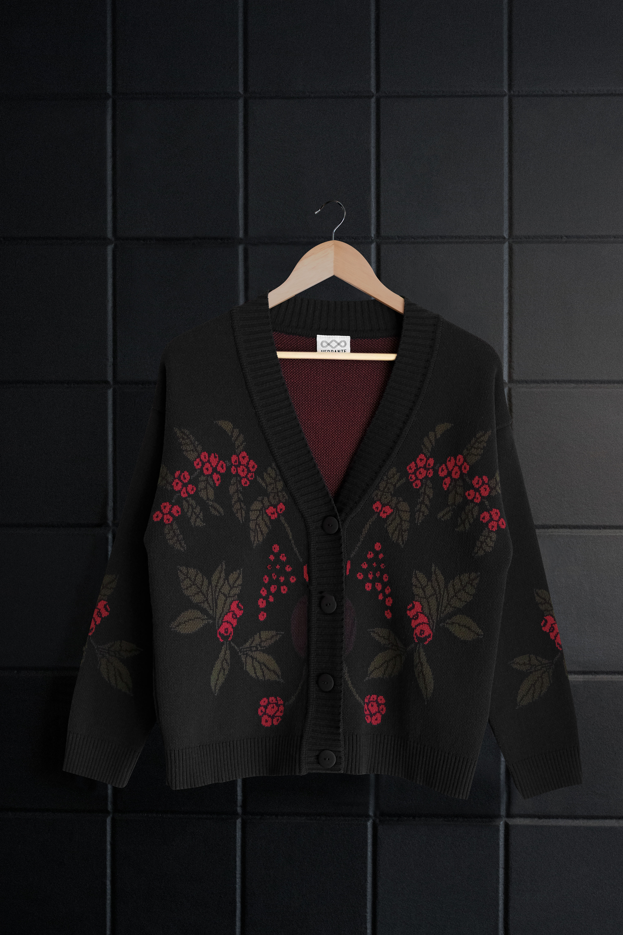 CARDIGAN CAFETO NEGRO VINO