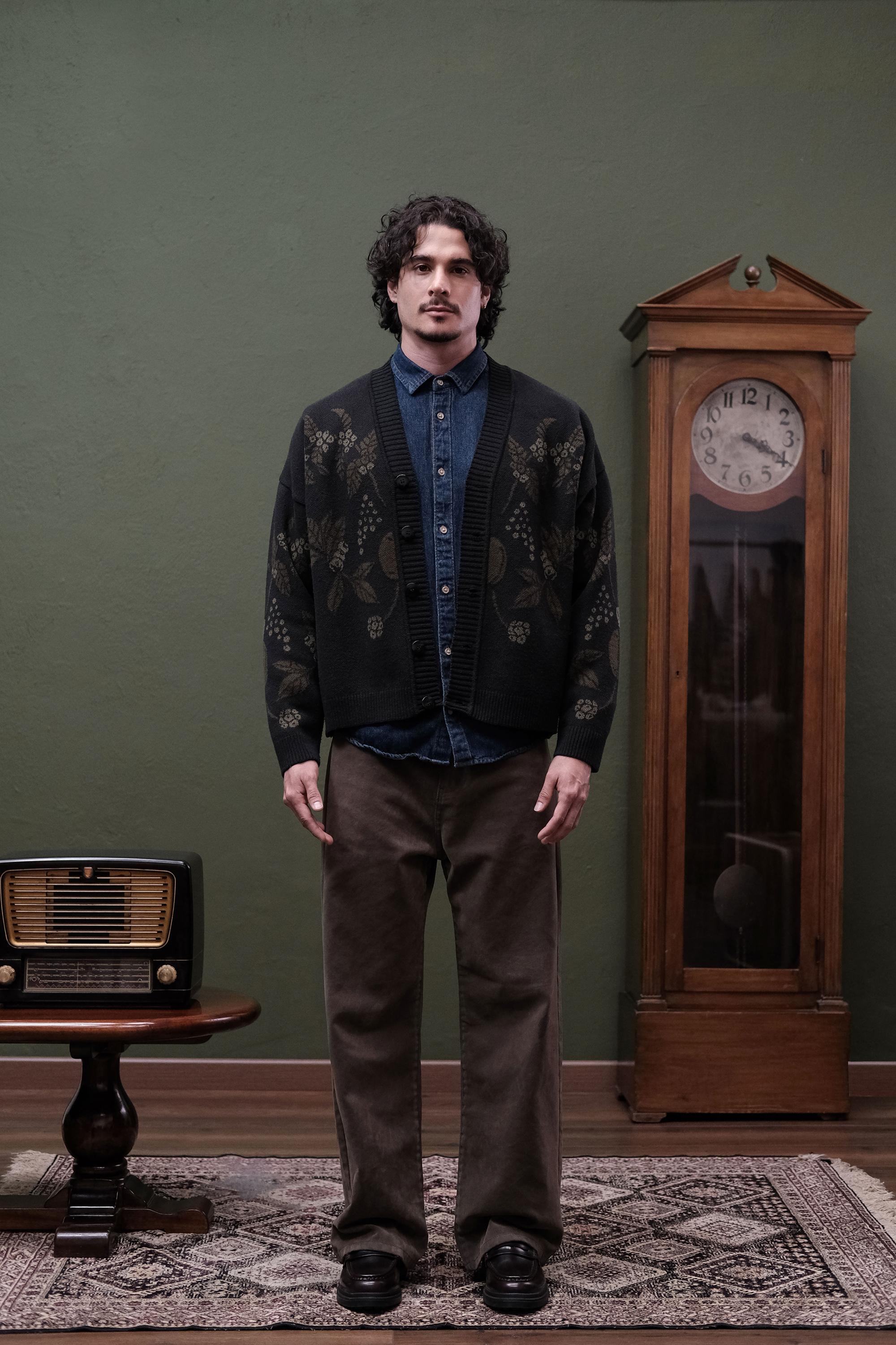 CARDIGAN CAFETO NEGRO VERDE