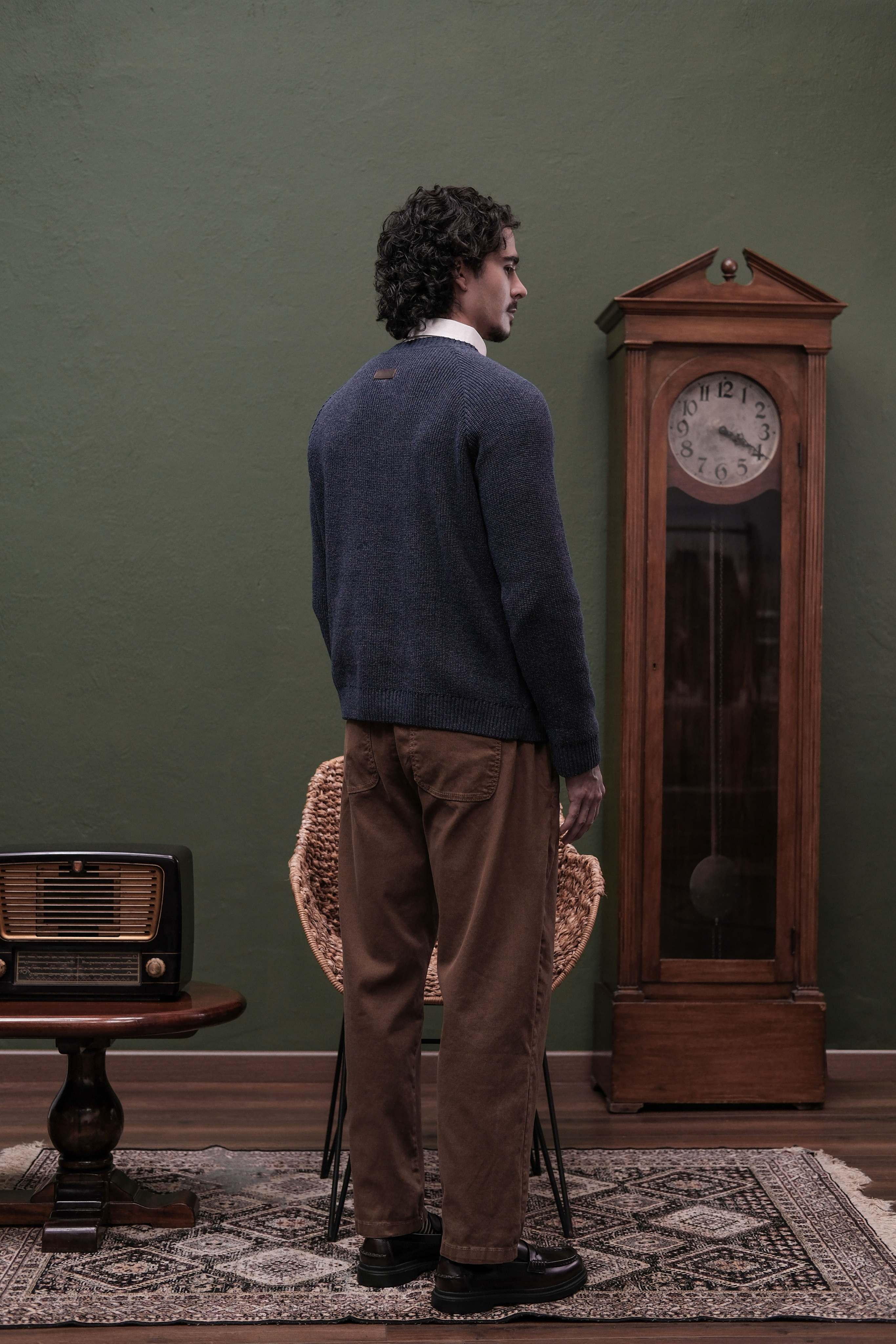 SUÉTER PUNTO INGLÉS RAGLÁN AZUL